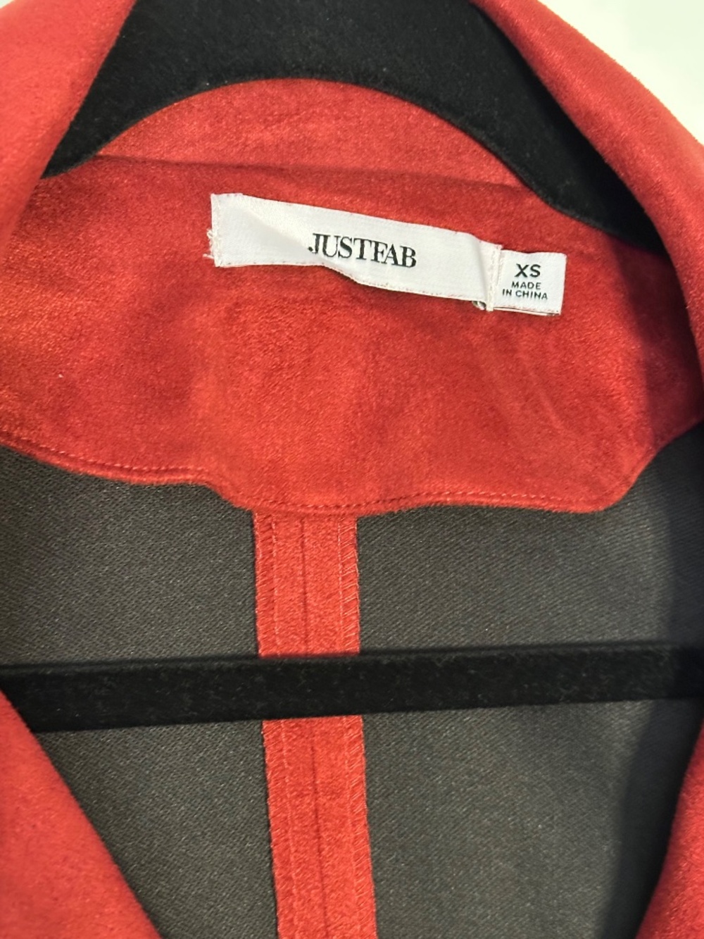 Red Faux Suede Trench Coat by JustFab size XS - Picture 5 of 6
